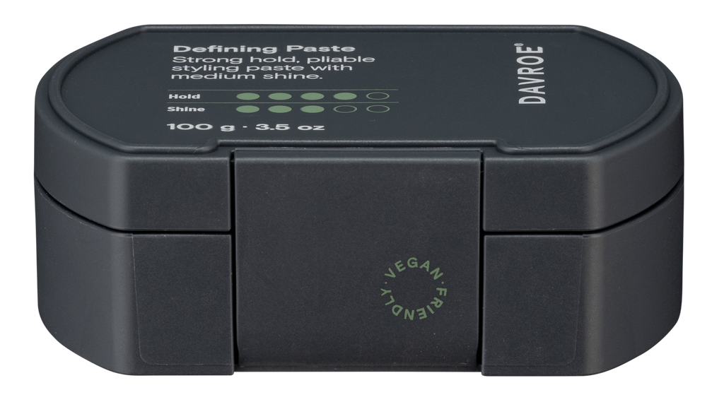 Black styling paste container with 'Davroe' branding on a white background