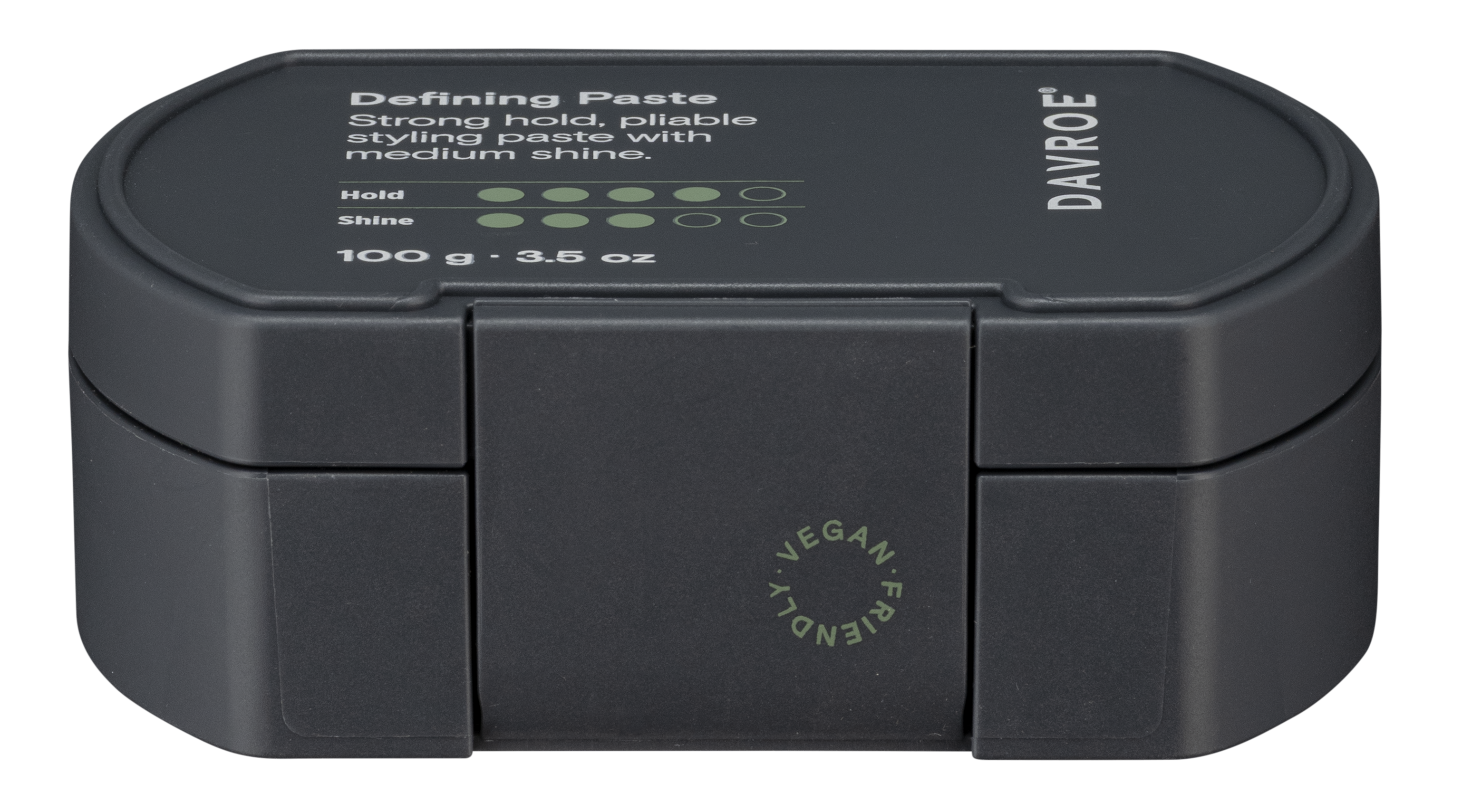 Black styling paste container with 'Davroe' branding on a white background